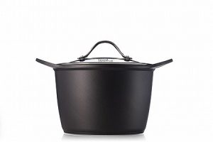 לויזון מרקט,סיר 22 ס"מ גבוה 4.8 ליטר שחור שיש black marble פוד אפיל FOOD APPEAL,