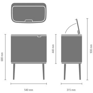 לויזון מרקט,BO פח טאץ 36 ליטר, שחור Brabantia,