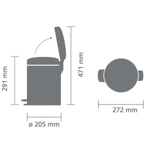 לויזון מרקט,פח פדל 5 ליטר בצבע שמפניה Brabantia - NewIcon,