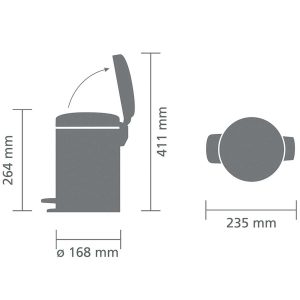 לויזון מרקט,פח פדל 3 ליטר בצבע שמפניה Brabantia - NewIcon,