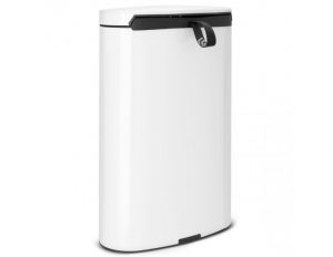 לויזון מרקט,פח פדל 40 ליטר אובלי - גב שטוח, לבן  Brabantia,