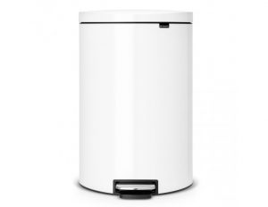 לויזון מרקט,פח פדל 40 ליטר אובלי - גב שטוח, לבן  Brabantia,