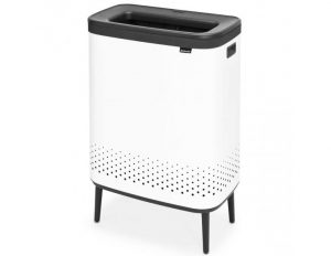 לויזון מרקט,סל כביסה BO מחולק 45+45 ליטר, לבן Brabantia,