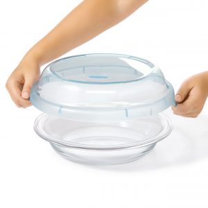 לויזון מרקט,תבנית זכוכית עגולה לפאי עם מכסה OXO,