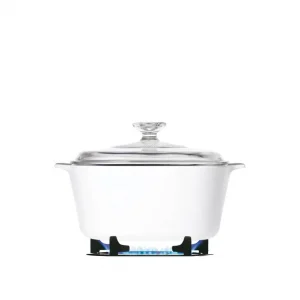 לויזון מרקט,סיר זכוכית מרובע 1.5 ליטר + מכסה CorningWare Winter Frost White,33