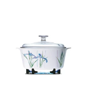 לויזון מרקט,סיר זכוכית מרובע 1.5 ליטר + מכסה CorningWare Iris,33