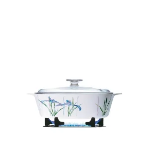 לויזון מרקט,סיר זכוכית מרובע 1 ליטר + מכסה CorningWare Iris,33