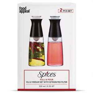 לויזון מרקט,סט שמן\חומץ מזכוכית 320 מ"ל SPICES PULL & POUR פוד אפיל,