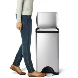 לויזון מרקט,פח דוושה מלבני, נירוסטה 30 ליטר  Simplehuman,