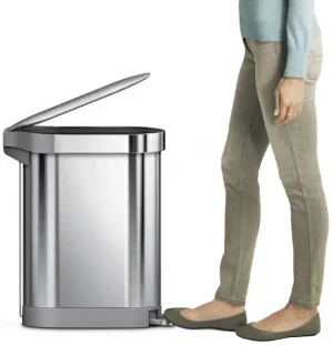 לויזון מרקט,פח דוושה צר, נירוסטה 45 ליטר Simplehuman,