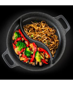 לויזון מרקט,סיר מחולק 30 ס"מ 5.7 ליטר BLACK MARBLE פוד אפיל FOOD APPEAL,