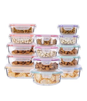 לויזון מרקט,סט 14 חל' כלי אחסון זכוכית GLASS CLOC פוד אפיל Food Appeal,