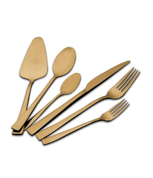 לויזון מרקט,סט סכו"ם יוקרתי 61 חל' זהב Crystalin Flat Gold פוד אפיל  Food Appeal,