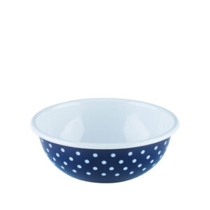 לויזון מרקט,קערה אמייל 18 ס"מ כחול עם נקודות RIESS,