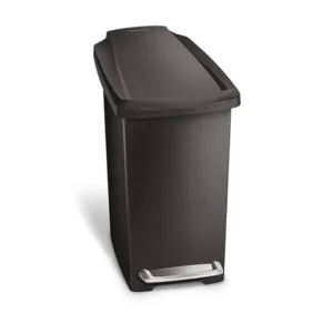 לויזון מרקט,פח פלסטיק דוושה צר, שחור 10 ליטר סימפלהיומן simplehuman,