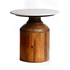 לויזון מרקט,שולחן שיש לבן עגול 2 חלקים רגל עץ קוטר 50 גובה 48 ס”מ, לויזון מרקט,שולחן שיש לבן עגול 2 חלקים רגל עץ קוטר 50 גובה 48 ס”מ,